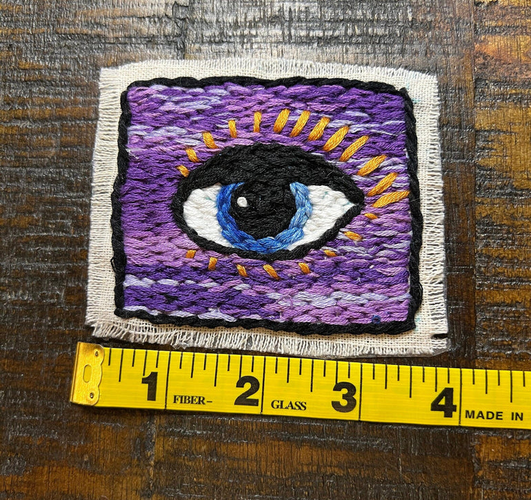 EYE Hand Stitched Original Design SOULE PATCH art Iron On patch embroidered Protective Eye stitched gifts patchwork stitch art ironons gifts Appliques & Patches