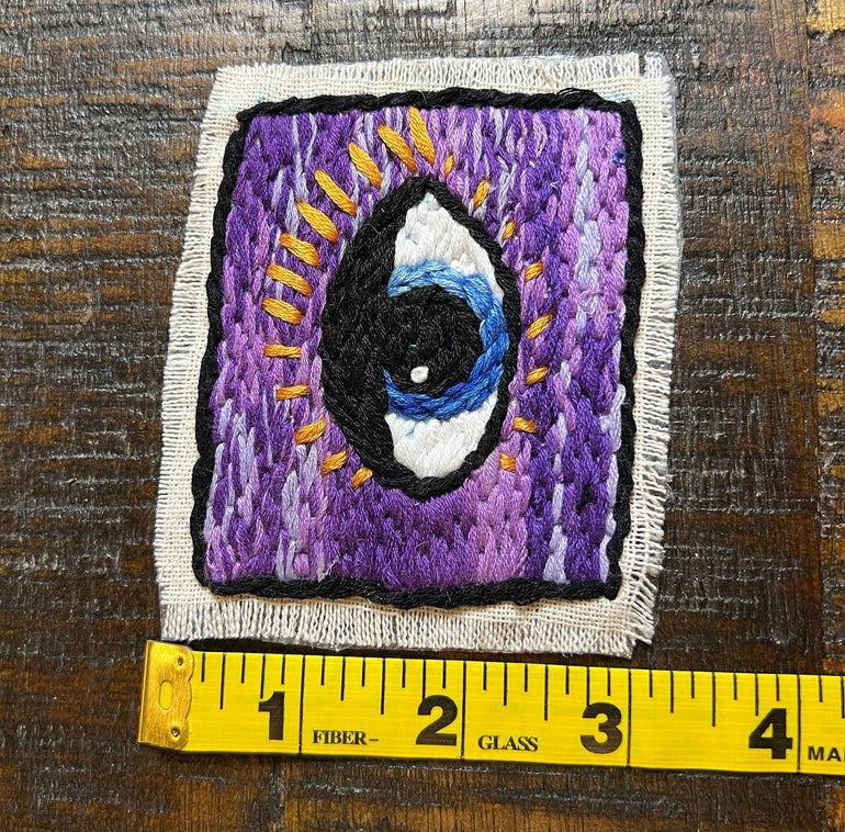 EYE Hand Stitched Original Design SOULE PATCH art Iron On patch embroidered Protective Eye stitched gifts patchwork stitch art ironons gifts Appliques & Patches