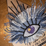 Good KARMA Purple Blue PROTECTION Patch Handmade NuAge pin Embroidered Protective Talisman Frays Denim Bridal Party Bachelorette office gift Brooches & Lapel Pins