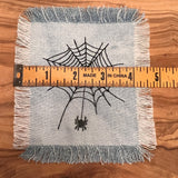 Halloween SPIDER Web Iron On SOULE PATCH art Bleached Denim patch 5 X 4.5 black embroidered Appliques & Patches