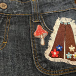 Hippie Icon Pants SOULE PATCH DENIM Handmade Patch Embroidered Flowers large Iron On Decal Frayed edges 60s 70s classic flower power Appliques & Patches