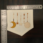 Hot Pocket Celestial Jewels White Denim PATCH Handmade Pocket Patch with Embroidered Moon and Stars Appliques & Patches