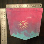 Hot Pocket Spiral PATCH Handmade Tie Dye Denim with Embroidered with Pizzazz Patch Panels