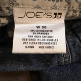 I Need My Space Jeans JOE&#39;S Jeans Appliques Patched Ladies Size 30 SPACE Aliens Planets ROCKETS Hand Embroidery Ripped Cuffed Pants