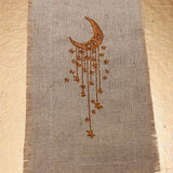 MOON JEWELS Golden Moon STARS beige Linen Patch 6x3 frayed edges sew on Decal Iron Moons shabby chic magnolia pearl Boho patches embroidery Appliques & Patches