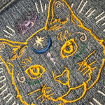 Mystic Kitty CAT HOT POCKET - embroidered Denim patch 6X6 Iron On Psychic Soule Patch Appliques & Patches
