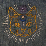 Mystic Kitty CAT HOT POCKET - embroidered Denim patch 6X6 Iron On Psychic Soule Patch Appliques & Patches