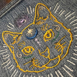 Mystic Kitty CAT HOT POCKET - embroidered Denim patch 6X6 Iron On Psychic Soule Patch Appliques & Patches
