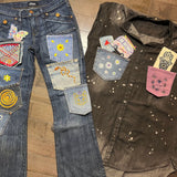 Mystic Kitty CAT HOT POCKET - embroidered Denim patch 6X6 Iron On Psychic Soule Patch Appliques & Patches