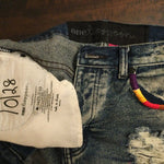 One Teaspoon OOAK Festival Cut Off Denim Shorts Hand Embroidered Shorts