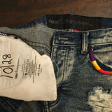 One Teaspoon OOAK Festival Cut Off Denim Shorts Hand Embroidered Shorts