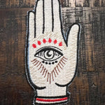 SOULE PATCH Protective Eye Hand of God DENIM Handmade Patch Embroidered Positive Symbol Hamsa large Iron On Appliques & Patches