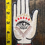 SOULE PATCH Protective Eye Hand of God DENIM Handmade Patch Embroidered Positive Symbol Hamsa large Iron On Appliques & Patches