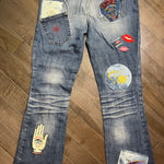 SOULE PATCH Protective Eye Hand of God DENIM Handmade Patch Embroidered Positive Symbol Hamsa large Iron On Appliques & Patches