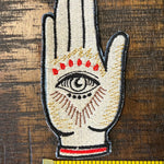 SOULE PATCH Protective Eye Hand of God DENIM Handmade Patch Embroidered Positive Symbol Hamsa large Iron On Appliques & Patches