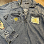 SOULE PATCH Protective Eye Hand of God DENIM Handmade Patch Embroidered Positive Symbol Hamsa large Iron On Appliques & Patches