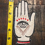 SOULE PATCH Protective Eye Hand of God DENIM Handmade Patch Embroidered Positive Symbol Hamsa large Iron On Appliques & Patches