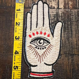 SOULE PATCH Protective Eye Hand of God DENIM Handmade Patch Embroidered Positive Symbol Hamsa large Iron On Appliques & Patches
