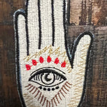 SOULE PATCH Protective Eye Hand of God DENIM Handmade Patch Embroidered Positive Symbol Hamsa large Iron On Appliques & Patches