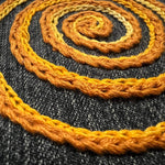 SPIRAL HOT POCKET Hand Embroidered Stitched gold Denim Hippie Pocket 5 X 6 Appliques & Patches