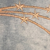 STAR BURST Denim PATCH Explosion Decals Handmade Pin celestial Embroidered Frayed fringed Denim Large iron on Gold Stars Patch Iron Ons Appliques & Patches