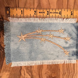 STAR BURST Denim PATCH Explosion Decals Handmade Pin celestial Embroidered Frayed fringed Denim Large iron on Gold Stars Patch Iron Ons Appliques & Patches