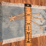 STAR BURST Denim PATCH Explosion Decals Handmade Pin celestial Embroidered Frayed fringed Denim Large iron on Gold Stars Patch Iron Ons Appliques & Patches